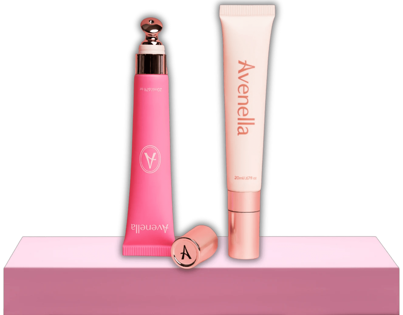 Rose and Vanilla lip balms with their cooling metal applicators