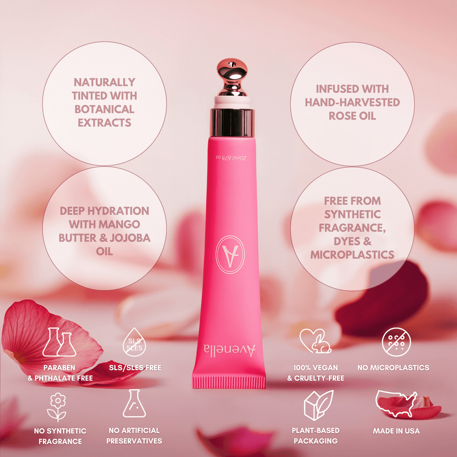 Radiant Rose – Hydration &amp; Glow with Hand - Harvested Rose Oil - Avenella