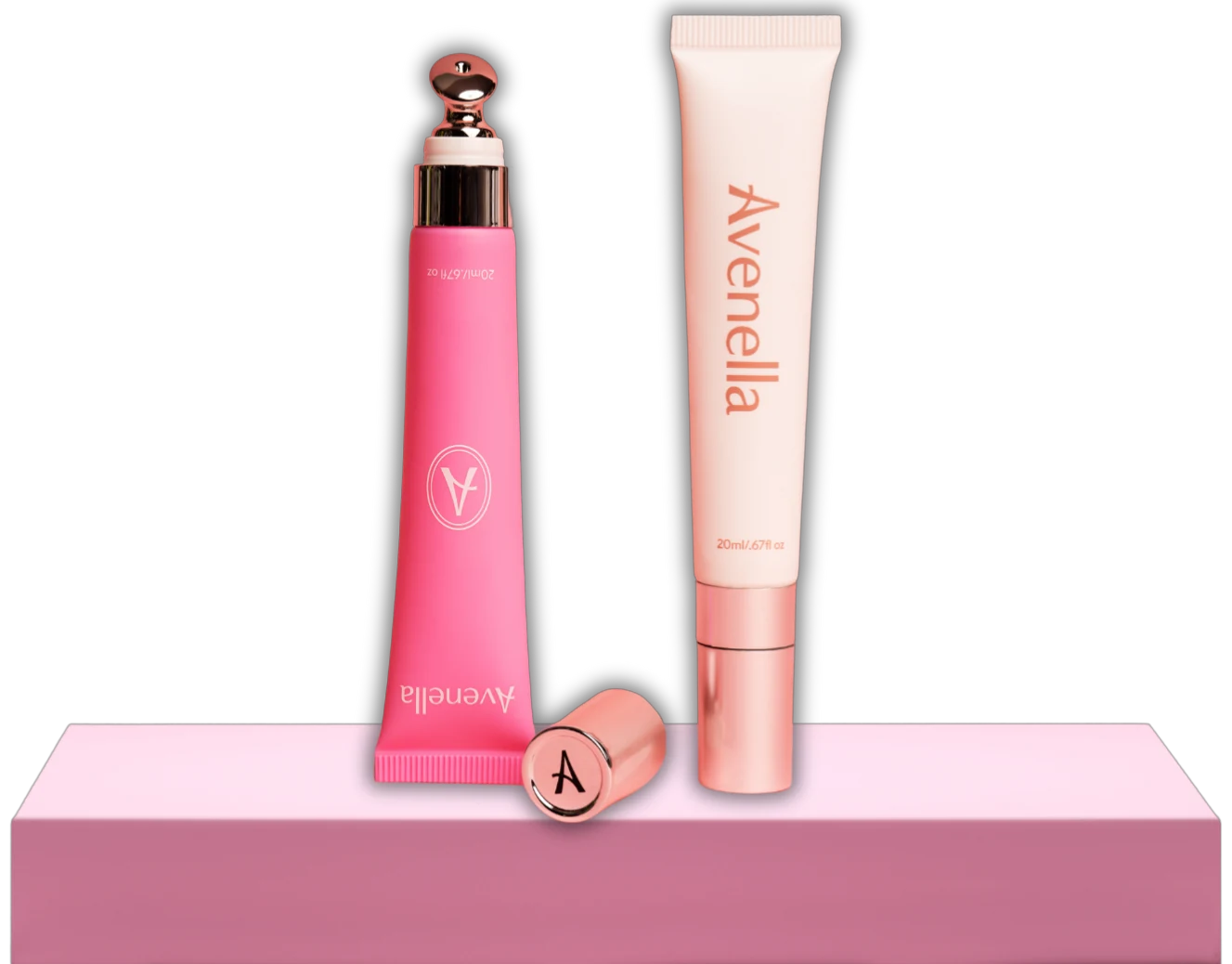 Rose and Vanilla lip balms with their cooling metal applicators